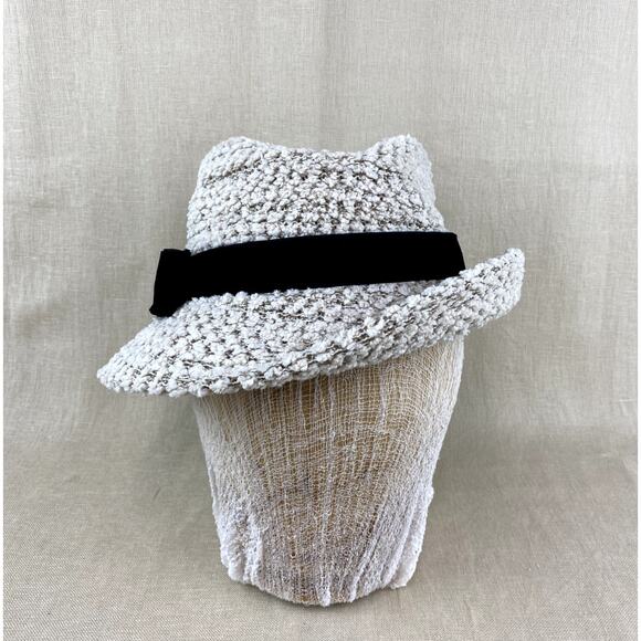 INC International Concepts Women's Ivory Velvet Bow Packable Hat NWT - Picture 1 of 7